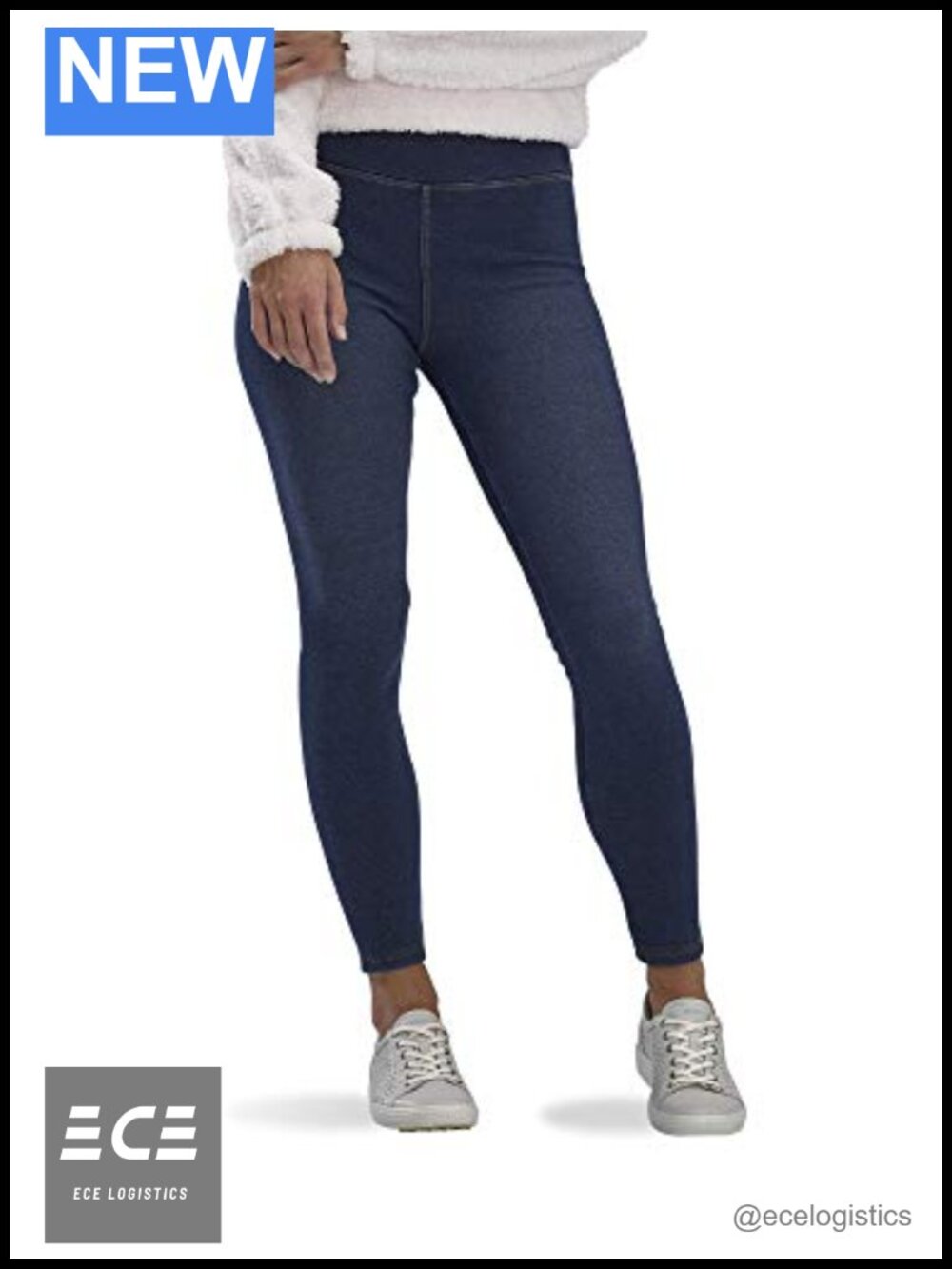 Plush Lined Warm Cozy Denim Leggings High Rise Fitted